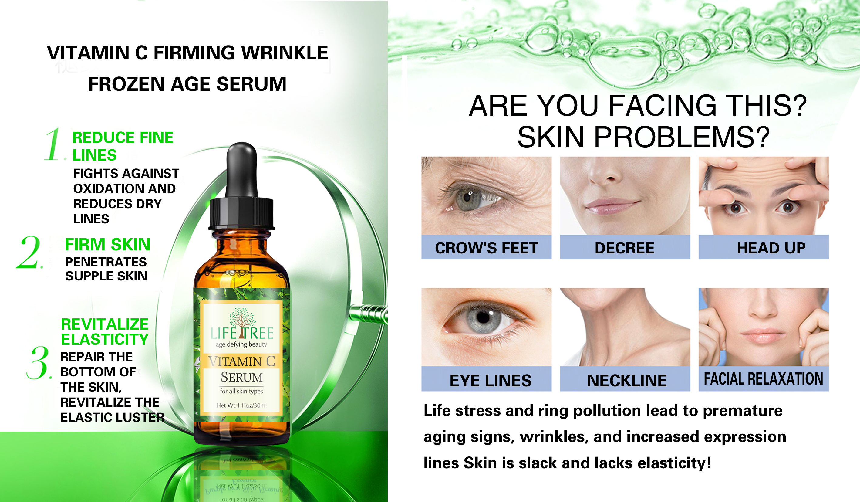 Anti-wrinkle improves skin Elasticity Vitamin C Serum