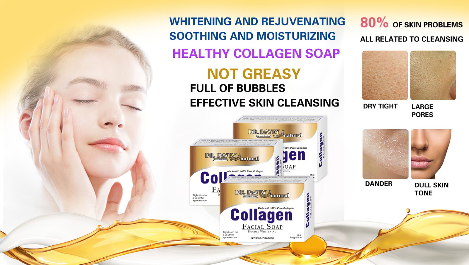 DR.DAVEY  Collagen Facial Soap Nourishing Cleaning Skin Care
