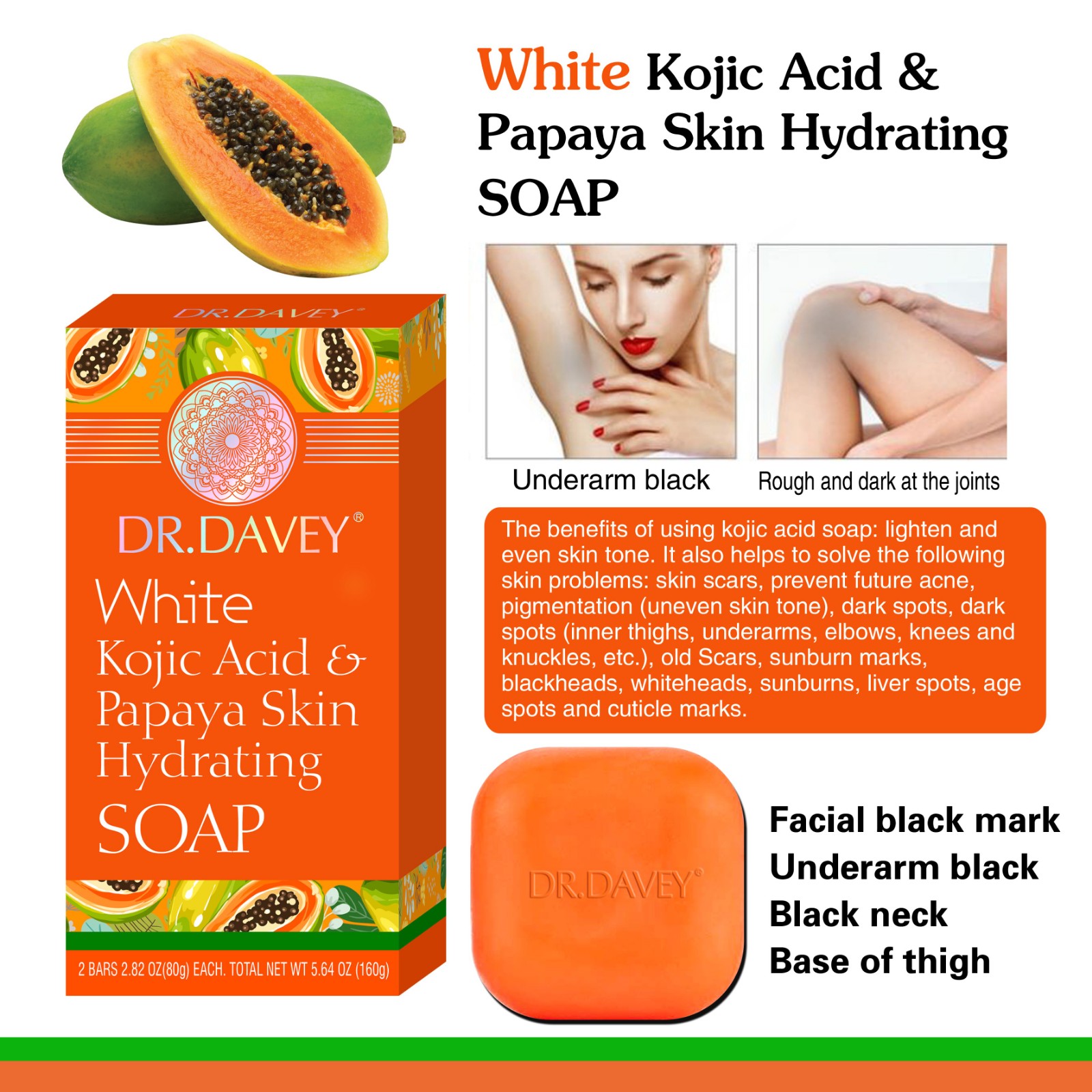 White kojic Acid & Papaya Skin Hydratin Soap