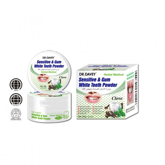  Sensitive & gum white teeth powder .