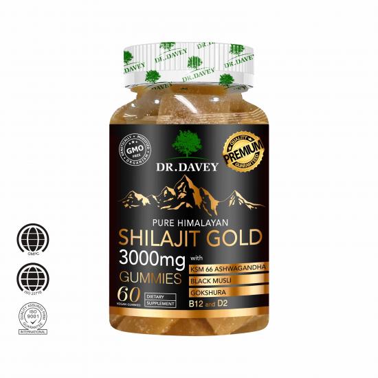  DR.DAVEY Pure Himalayan Shilajit Gold 3000mg Gummies .