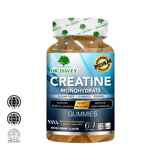  DR.DAVEY Creatine Monohydrate Gummies (5000mg, Sugar-Free) .